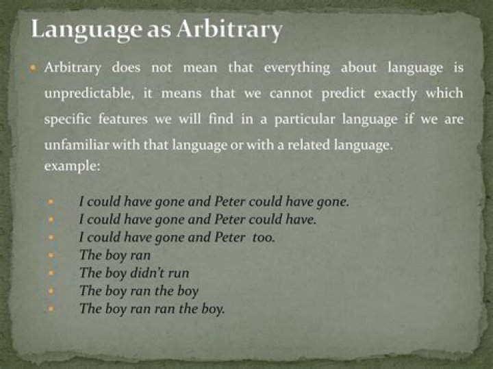 How language is arbitrary?