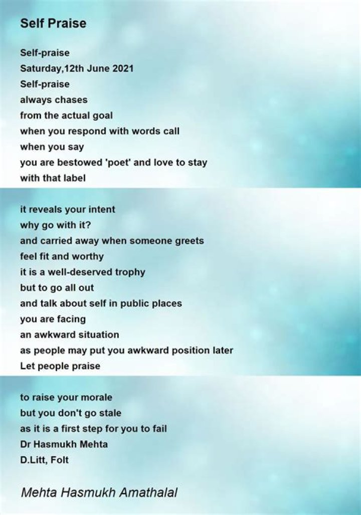 How to write self praise?
