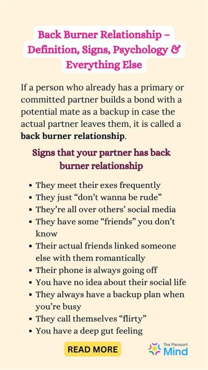 Whats a back burner relationship?