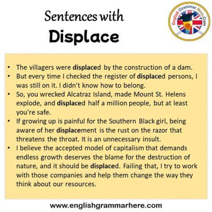 Whats a sentence for displace?