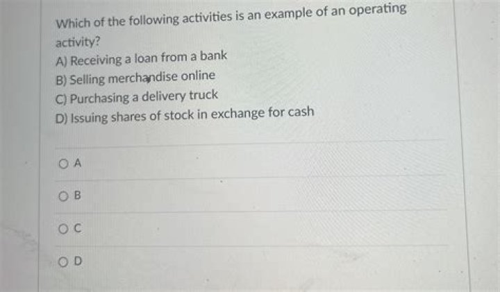 Which of the following activities is an example of an operating activity?