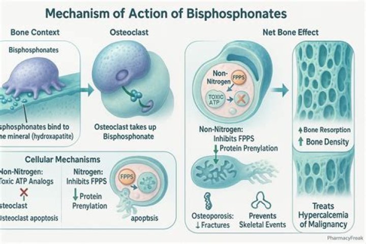 Why bisphosphonates is the drug of choice for osteoporosis?