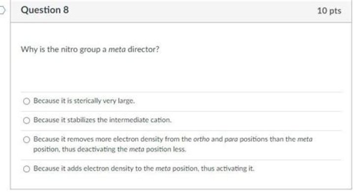 Why is nitro group a meta director?